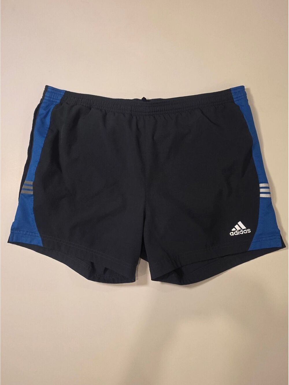 Adidas Men's Black and Blue Athletic Running Shorts Size M